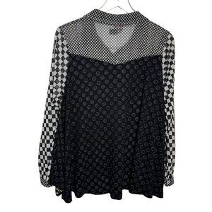 boxy tunic Top button front artsy